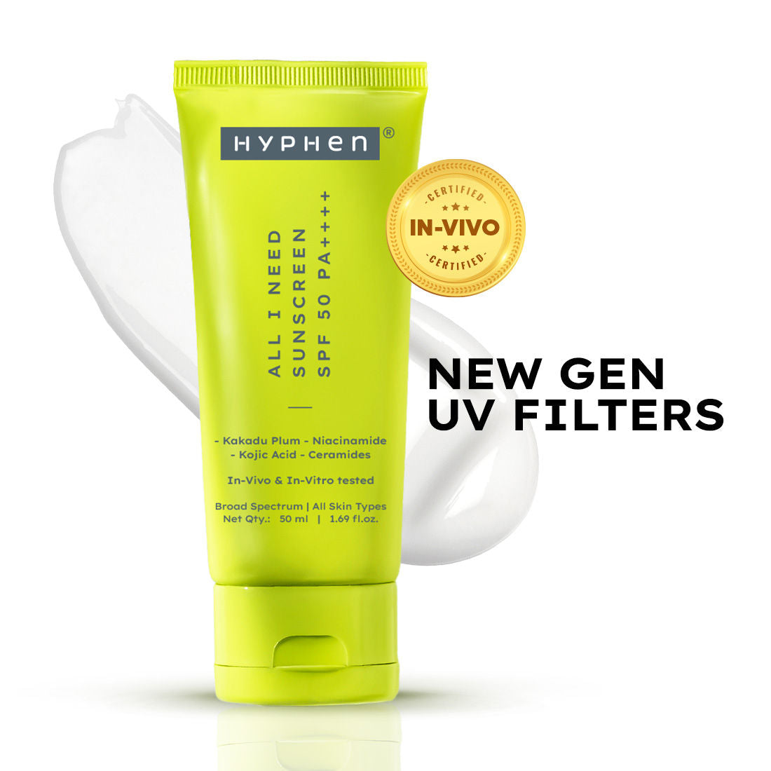 All I Need Sunscreen SPF50 PA++++, Moisturizes, Repairs UV Damage, In-Vivo Tested