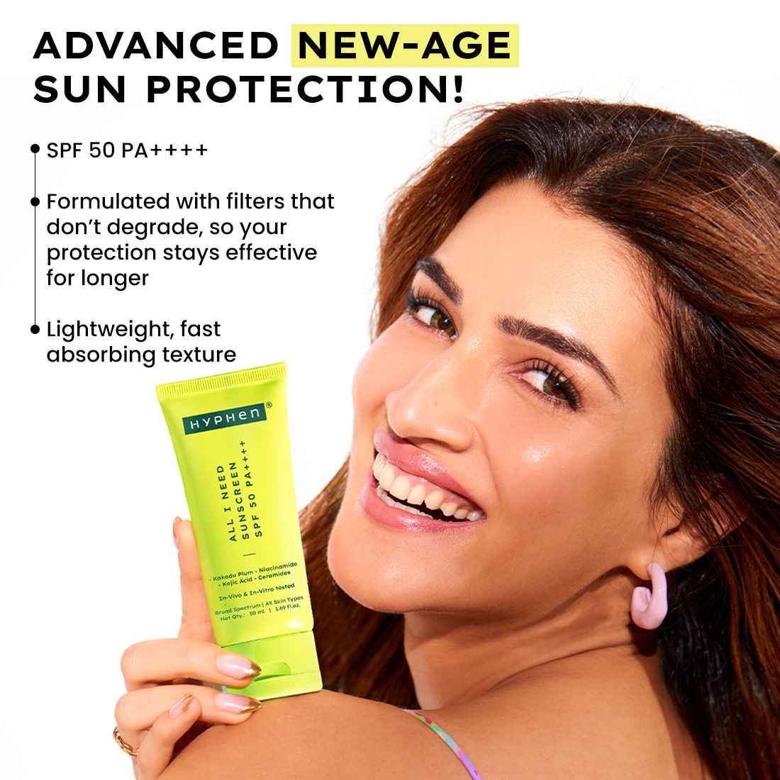 All I Need Sunscreen SPF50 PA++++, Moisturizes, Repairs UV Damage, In-Vivo Tested