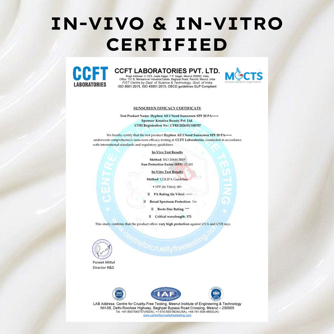 All I Need Sunscreen SPF50 PA++++, Moisturizes, Repairs UV Damage, In-Vivo Tested