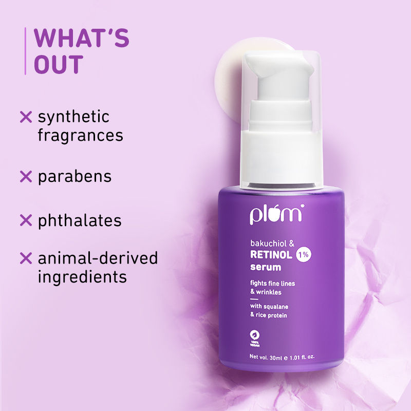 1% Retinol Face Serum With Bakuchiol- Boosts Collagen- Reduces Fine Lines & Wrinkles