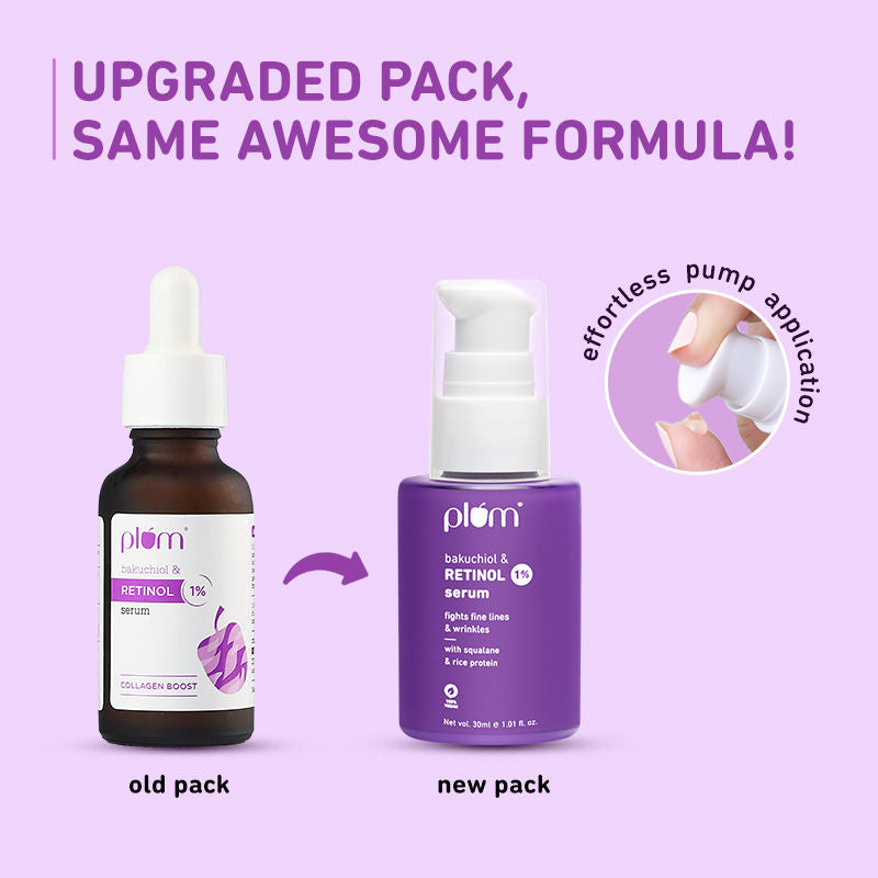 1% Retinol Face Serum With Bakuchiol- Boosts Collagen- Reduces Fine Lines & Wrinkles