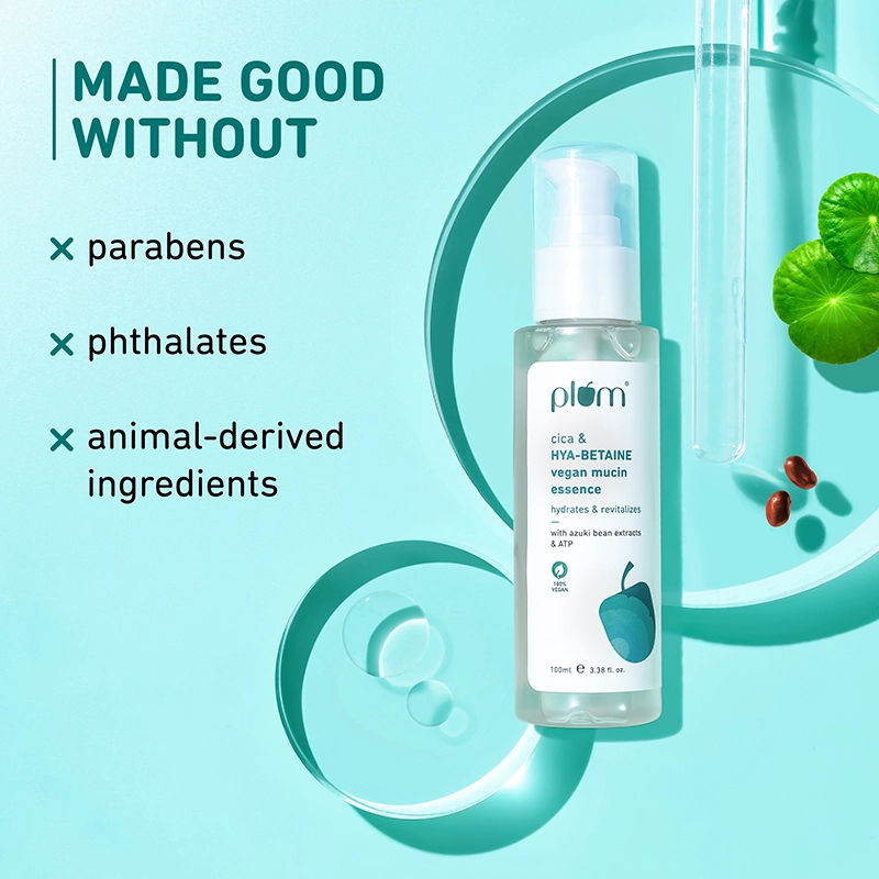 Vegan Mucin Essence with Cica & Hya-Betaine for Soothing, Multi-Layer 72-Hr Hydration