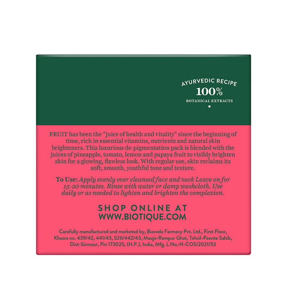 Bio Fruit Brightening- Depigmentation & Tan Removal Face Pack
