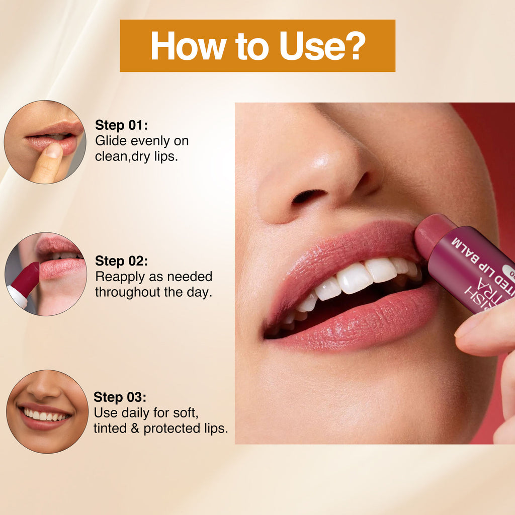Beetroot Tinted Lip Balm with SPF 20 for Smooth, Nourished & Protected Lips