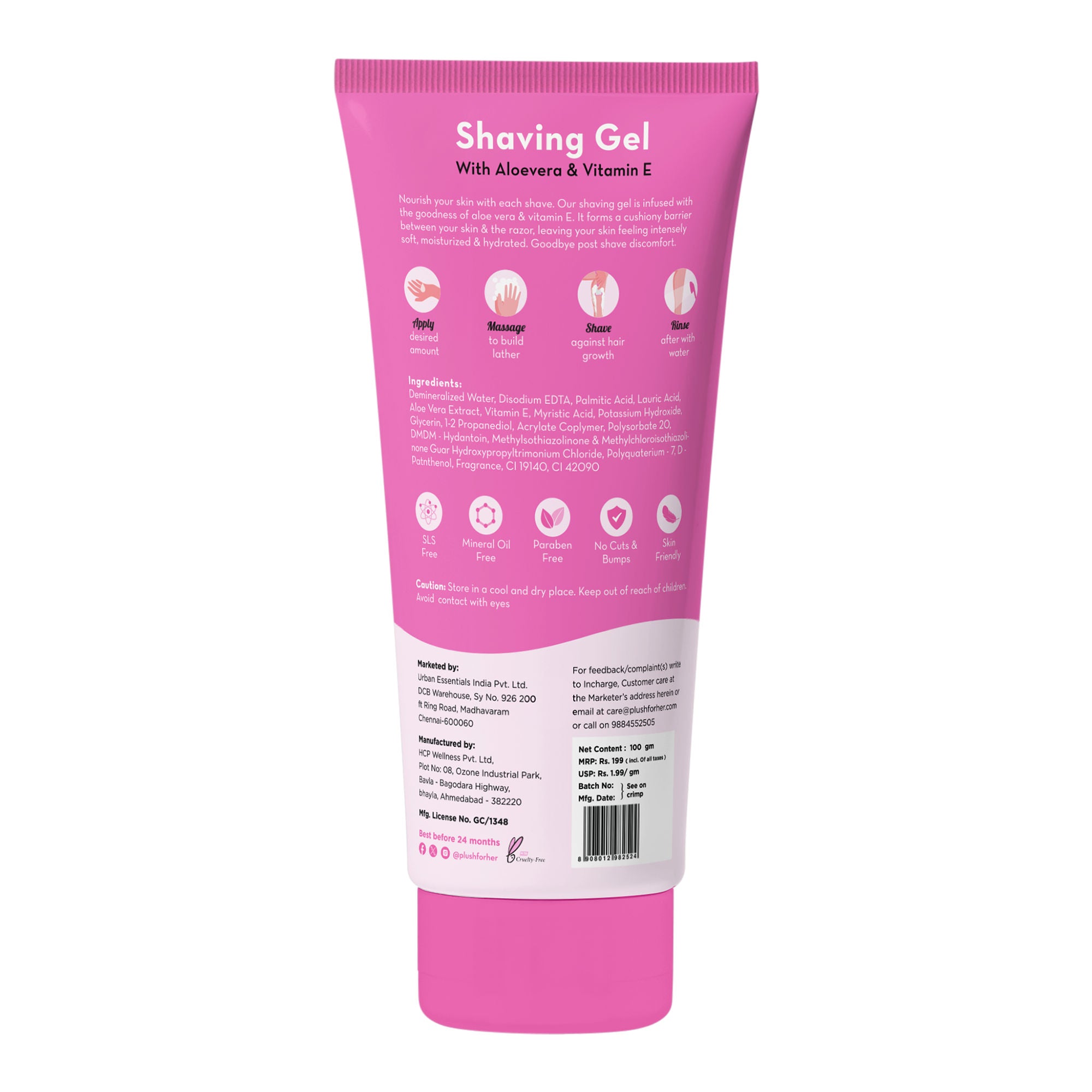 All-Natural Shaving Gel with Aloe & Vitamin E Extracts