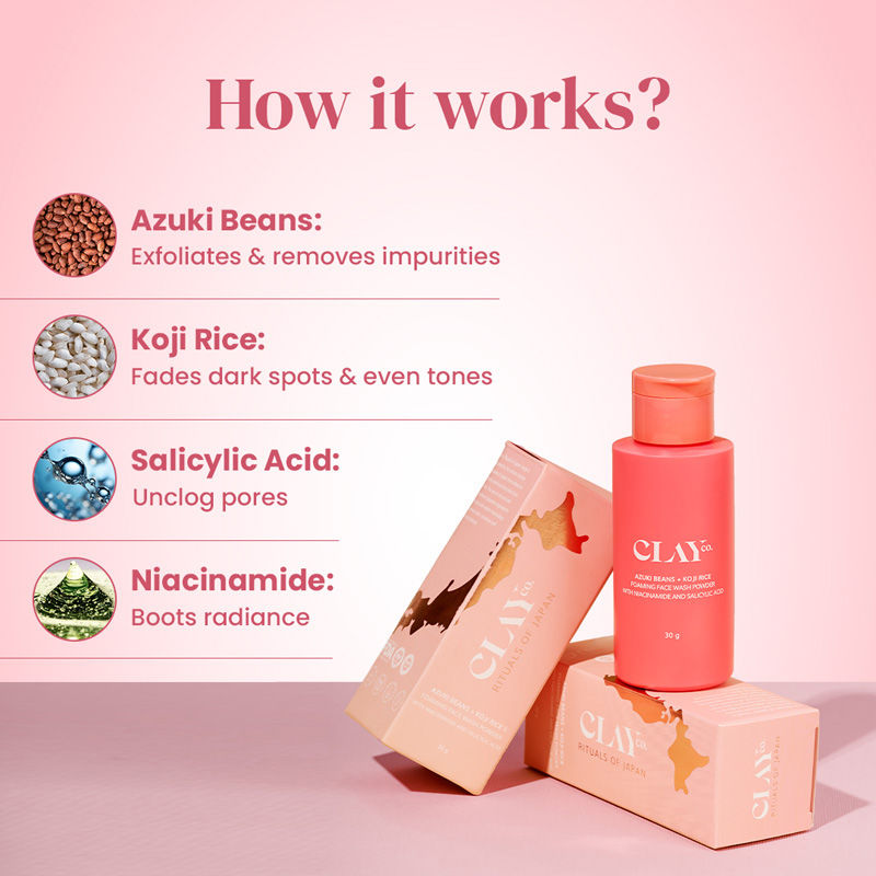 Face Wash Powder With Azuki Beans, Koji Rice, Salicylic Acid & Niacinamide - Brighter Skin