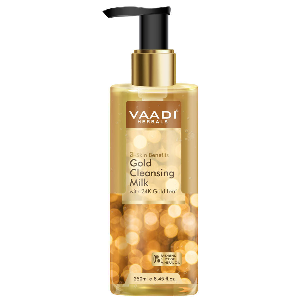 Gold Cleansing Milk With 24k Gold Leaf - 3-skin Benefits