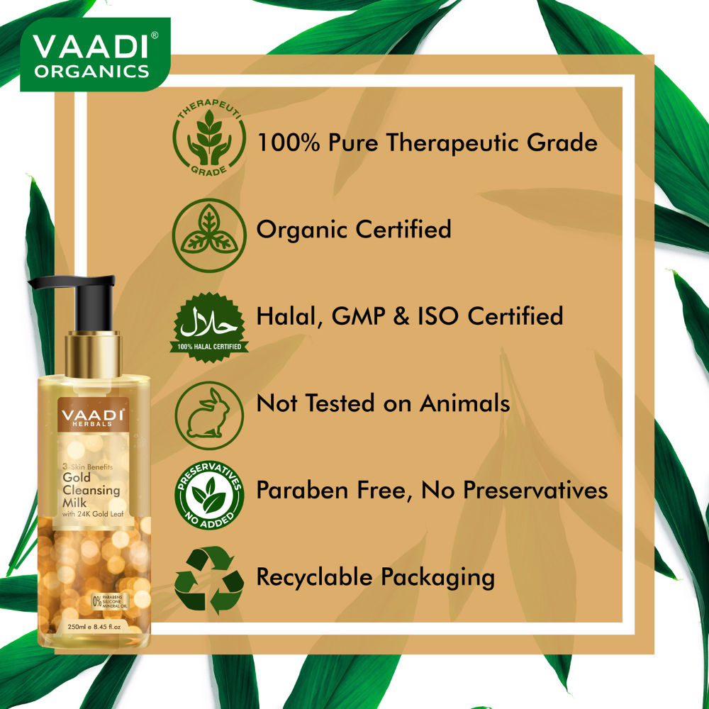 Gold Cleansing Milk With 24k Gold Leaf - 3-skin Benefits