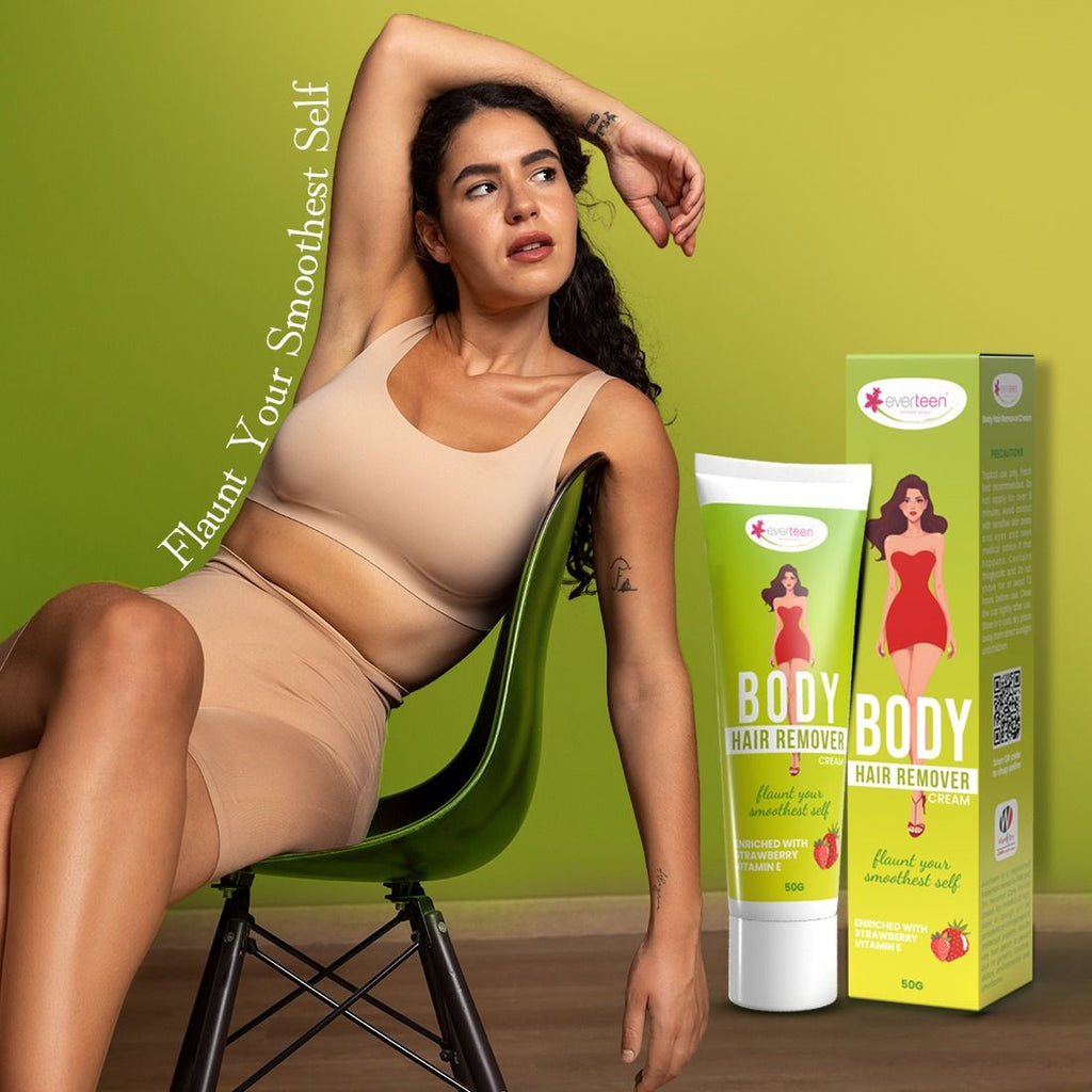Body Hair Remover Cream - Strawberry, Vitamin E & Almond Oil