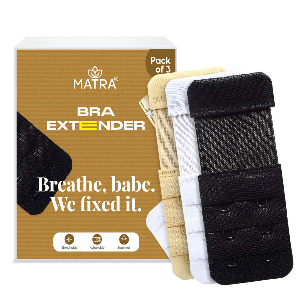 Bra Extender Stretchable Elastic Extension Adjustable Strap 2 Hook 3 Eye White Beige Black