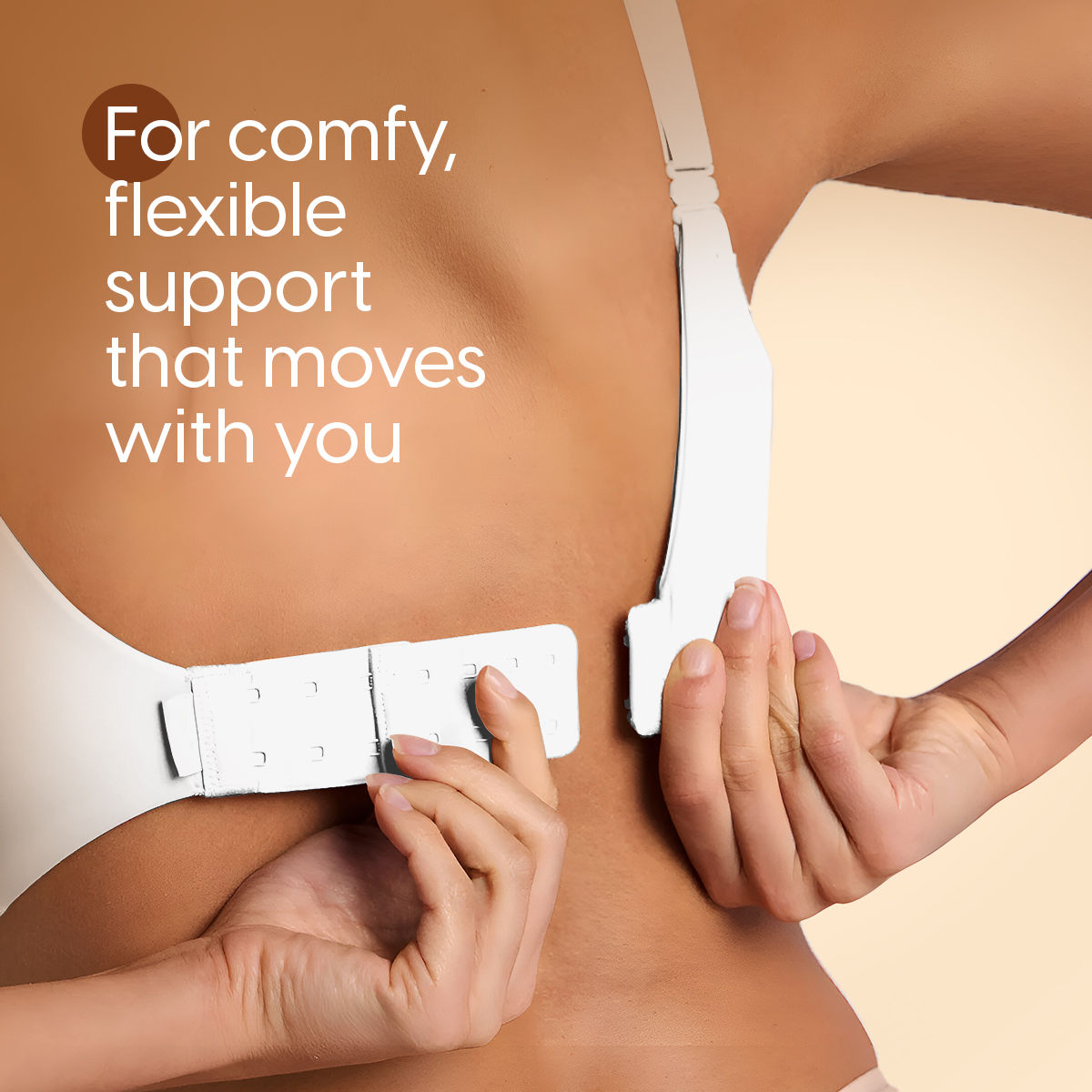 Bra Extender Stretchable Elastic Extension Strap Adjustable Buckle 2 Hook 3 Eye Beige White