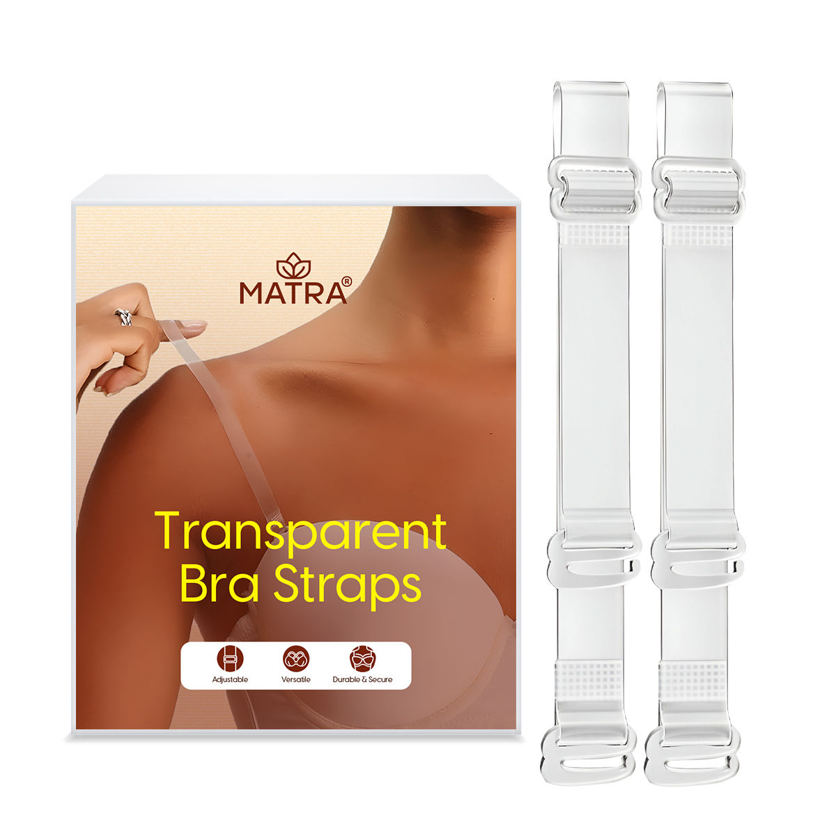 Transparent Bra Straps Adjustable Detachable Clear Invisible Reusable Silicone Elastic Straps