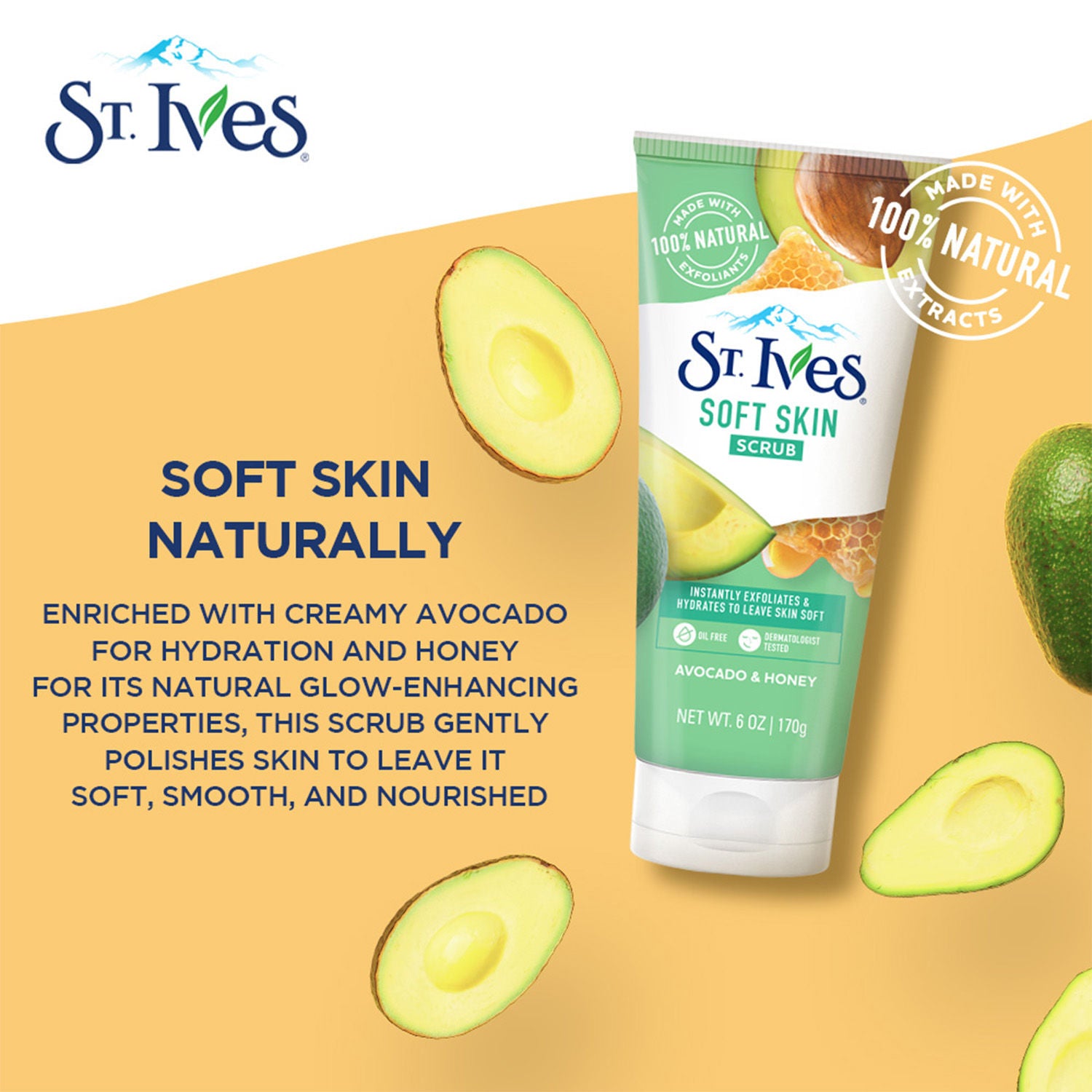 Soft Skin Avocado & Honey Face Scrub