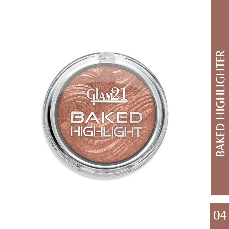 Baked Highlighter With Silky Pigments & Mettalic Finish - Shade 04