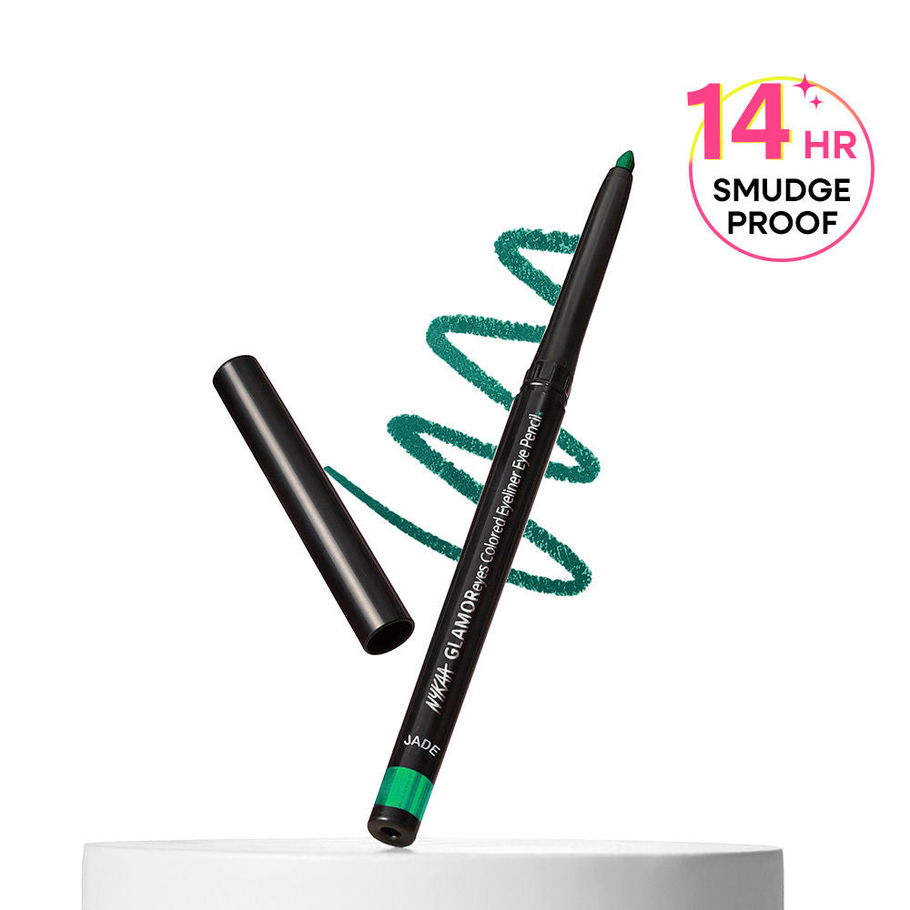 Nykaa GLAMOReyes Waterproof & Smudgeproof Colored Kajal Eyeliner Eye Pencil - Jade