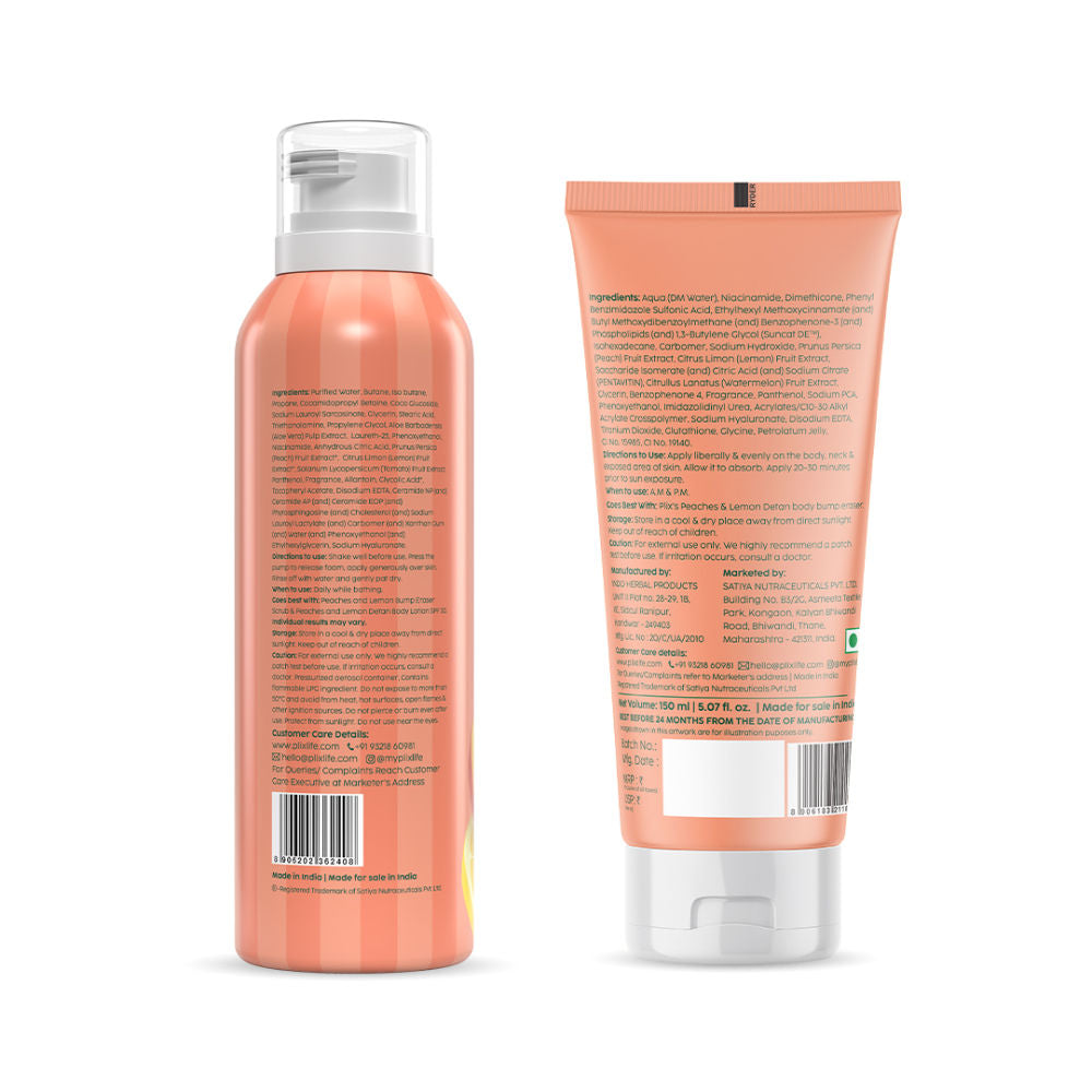 Peaches & Lemon De-Tan Body Care Duo For Smooth & Hydrated Skin