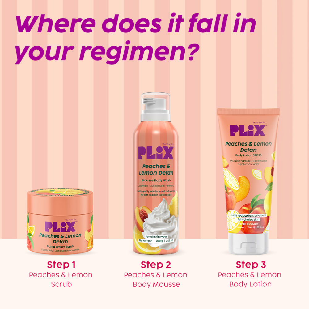 Peaches & Lemon De-Tan Body Trio For Smooth & Hydrated Skin