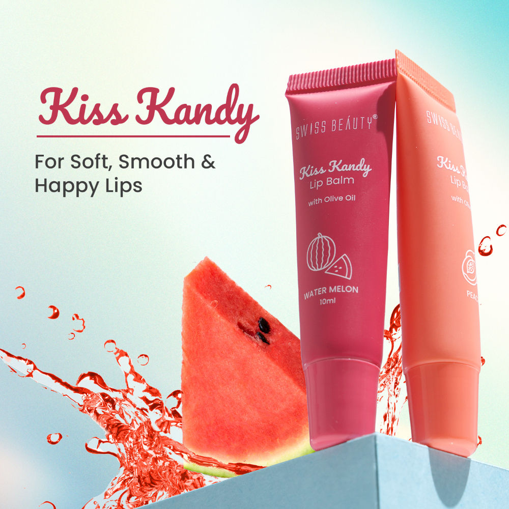 Kiss Kandy Tinted Lip Balm, Non-Sticky with Olive Oil & Vitamin E