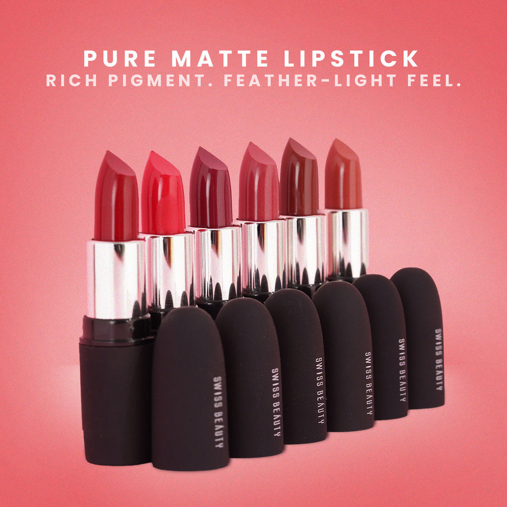 Pure Matte Lipstick , Non-Drying, Smooth Glide, Long Lasting