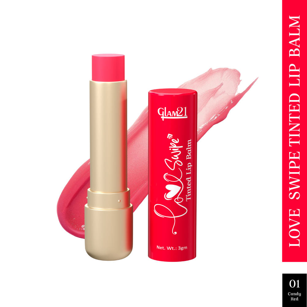 Love Swipe Tinted Lip Balm with Vitamin C, Hyaluronic Acid, Ceramide & SPF 30 - Candy Red