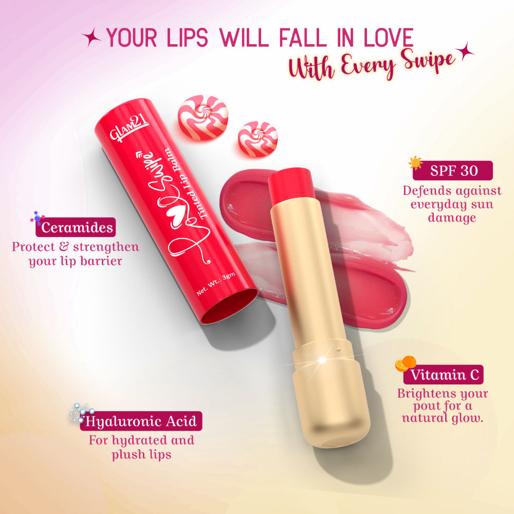 Love Swipe Tinted Lip Balm with Vitamin C, Hyaluronic Acid, Ceramide & SPF 30