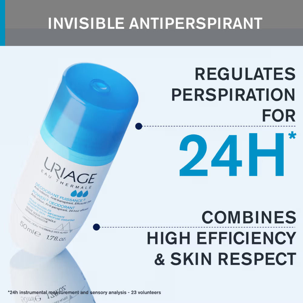Power 3 Roll On Deodorant 24H Anti-Odor Anti-Perspirant Dermat Recommended for Excess Sweat