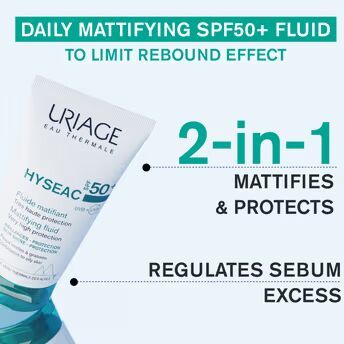 Hyseac Mattifying Fluid SPF50+ Light & Matt Texture Combination Oily Skin Dermat Recommended