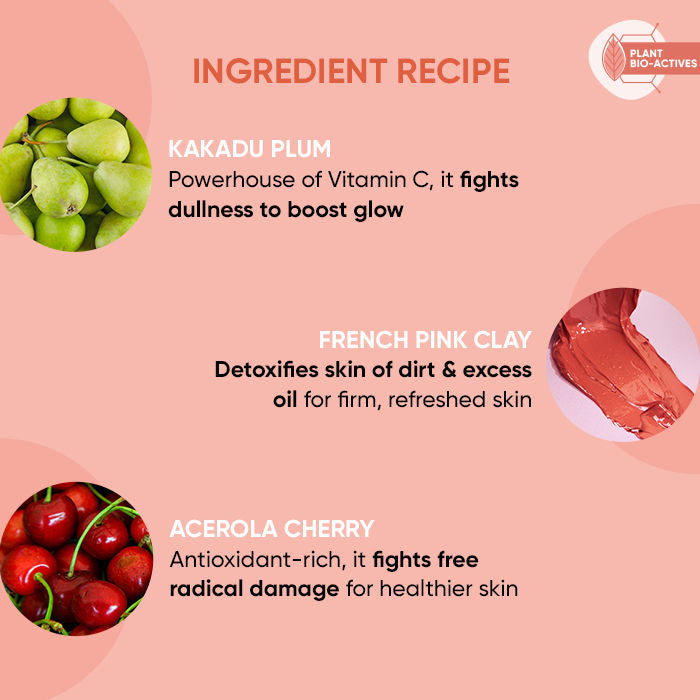Pink Clay Face Mask For Glowing Skin With Vitamin C- Fades Dark Spots
