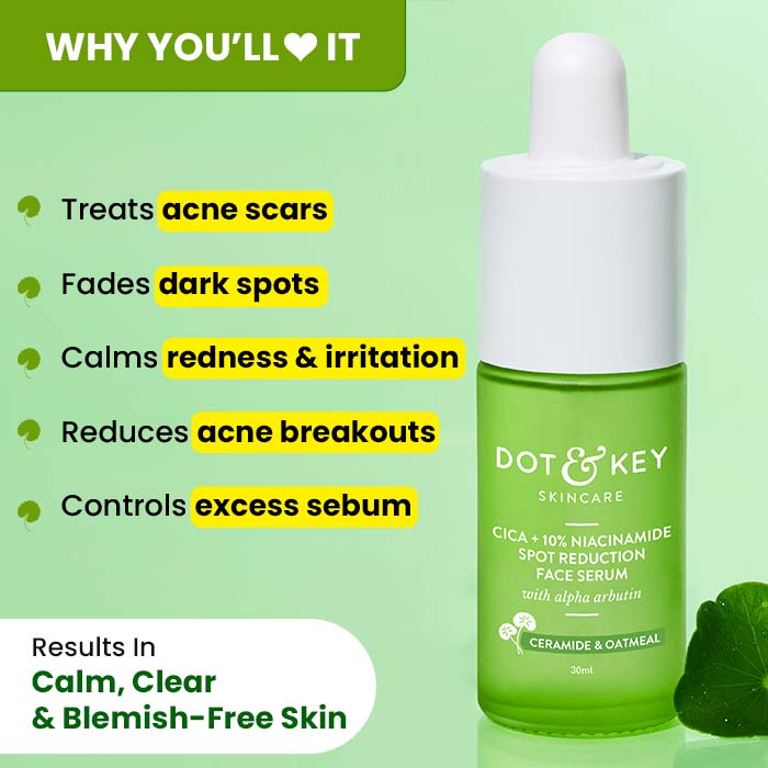 10% Niacinamide + Cica Face Serum For Oily, Acne Prone Skin & Dark Spots Reduction