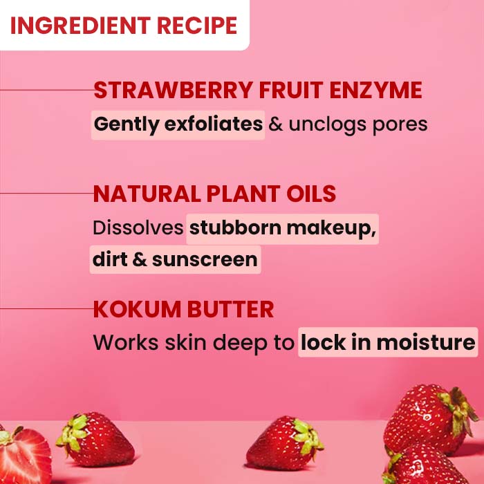 Strawberry Dew Melt-in-a-Flash Cleansing Balm, With Fruit Enzymes & Vitamins