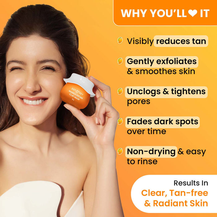 Mango Detan Clay Mask, With Alpha-Arbutin & Niacinamide, Clear Tan, Easy to Rinse Formula