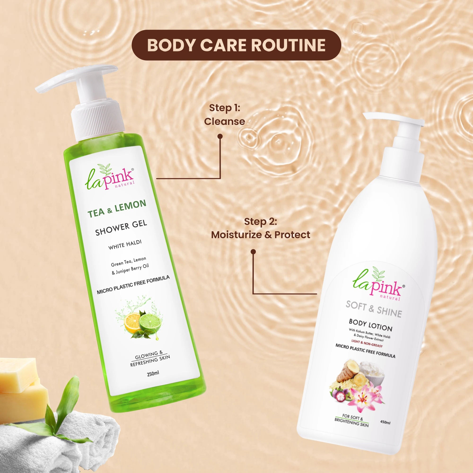 Tea Lemon Shower Gel White Haldi Glowing Refreshing Skin Deep Cleansing Body Wash