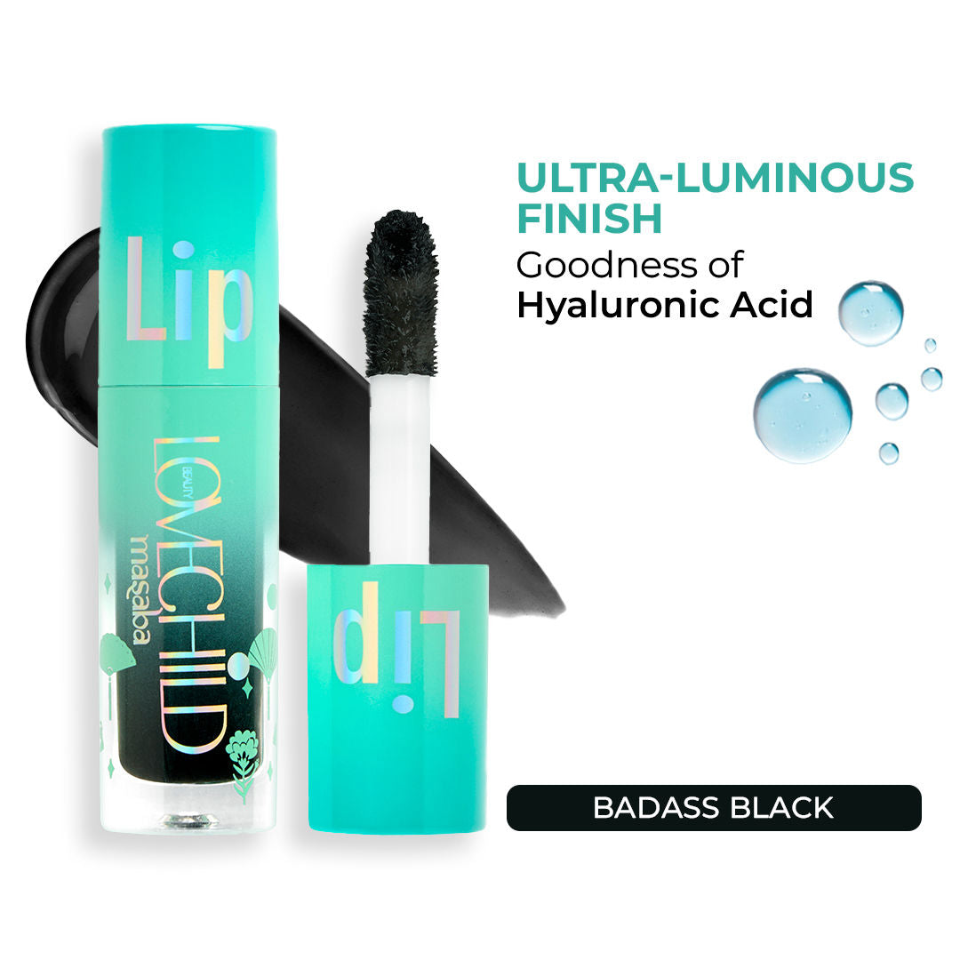 Lip Gloss Oil, Tinted Lip Gelato Enriched with Jojoba Oil & Shea Butter - Badass Black