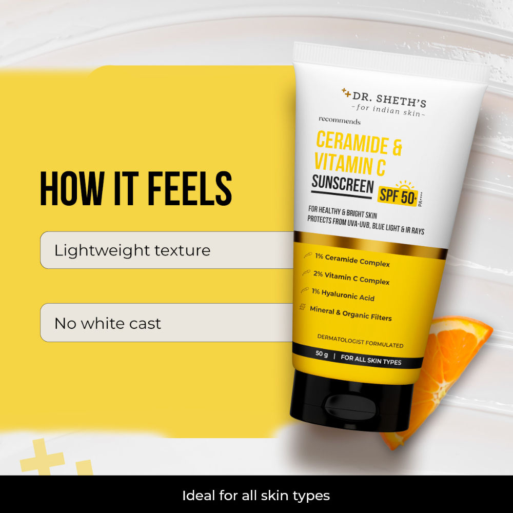 Ceramide & Vitamin C Sunscreen SPF 50+ PA++++ In-Vivo Tested for Bright Skin