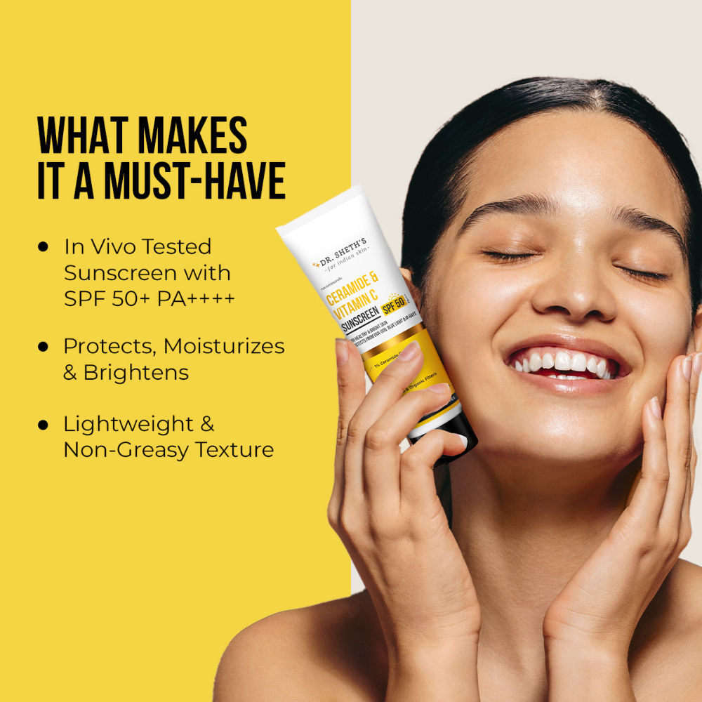 Ceramide & Vitamin C Sunscreen SPF 50+ PA++++ In-Vivo Tested for Bright Skin