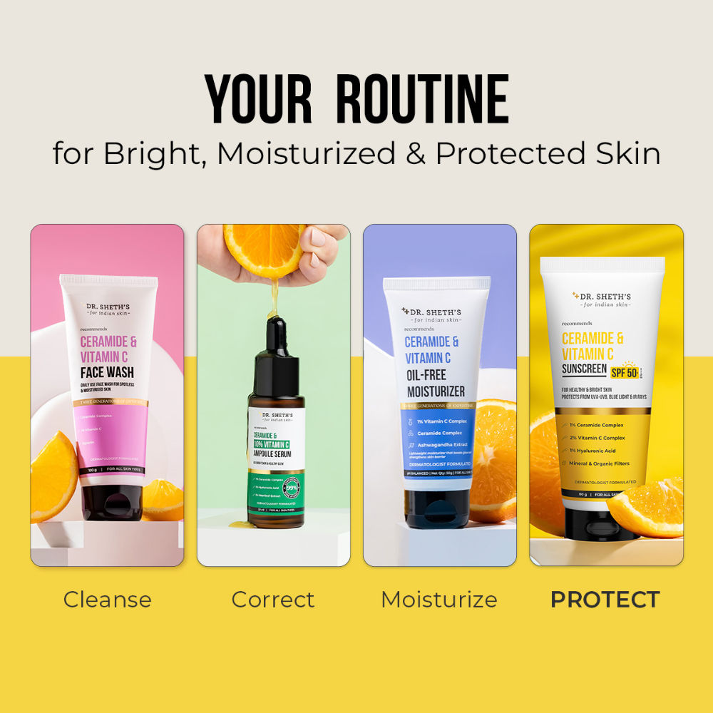 Ceramide & Vitamin C Sunscreen SPF 50+ PA++++ In-Vivo Tested for Bright Skin