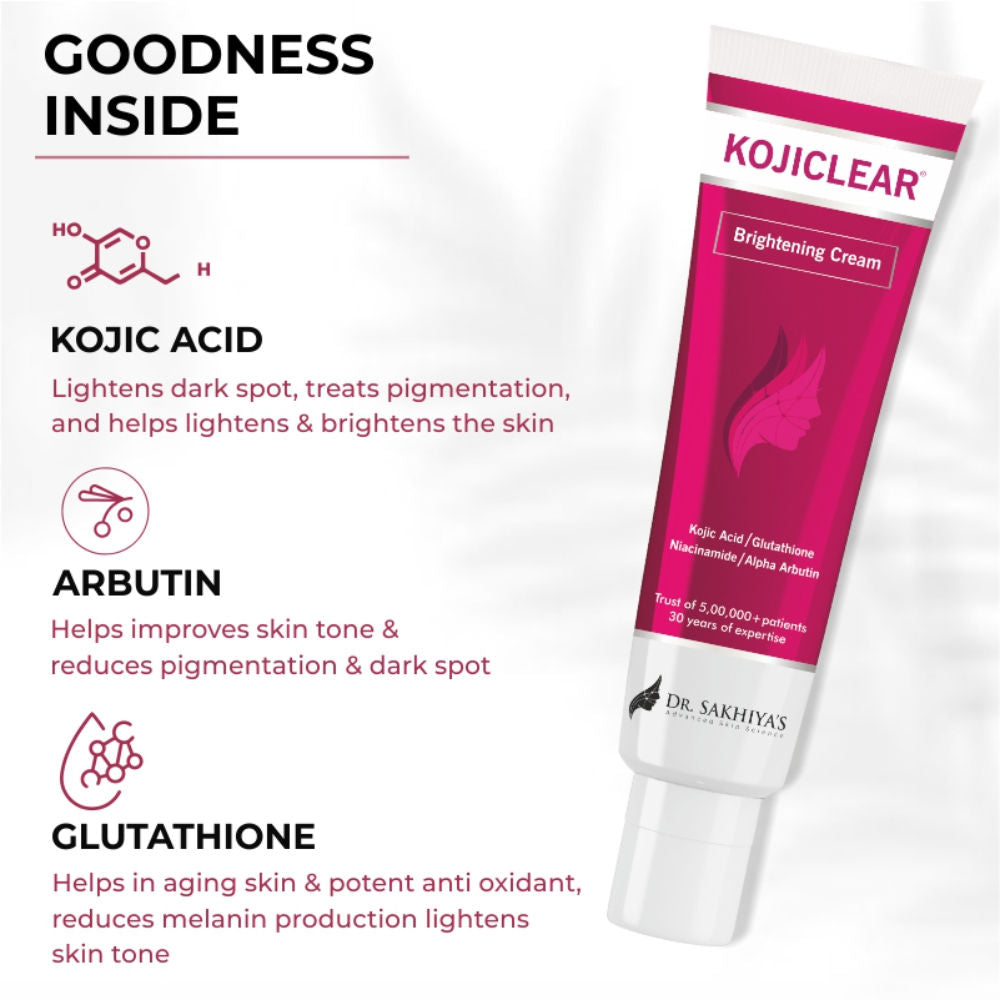 Kojiclear Whitening Brightening Tan Removal Face Cream with Kojic Acid Glutathione