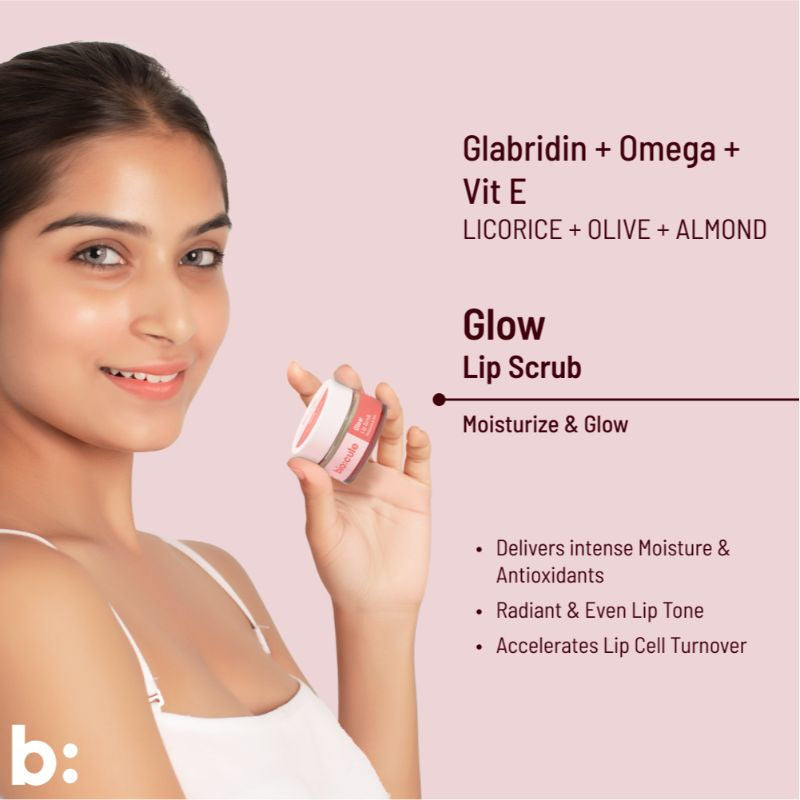 Vitamin E Glow Lip Scrub Balm For Bright & Glowing Lips With Peppermint