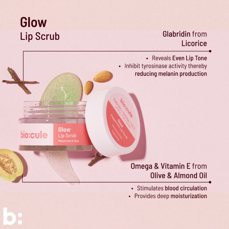 Vitamin E Glow Lip Scrub Balm For Bright & Glowing Lips With Peppermint