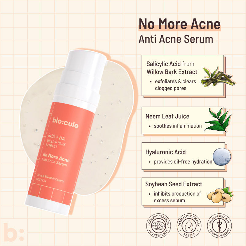No More Acne Anti Acne Face Serum - For Acne Prone Skin & Oily Skin