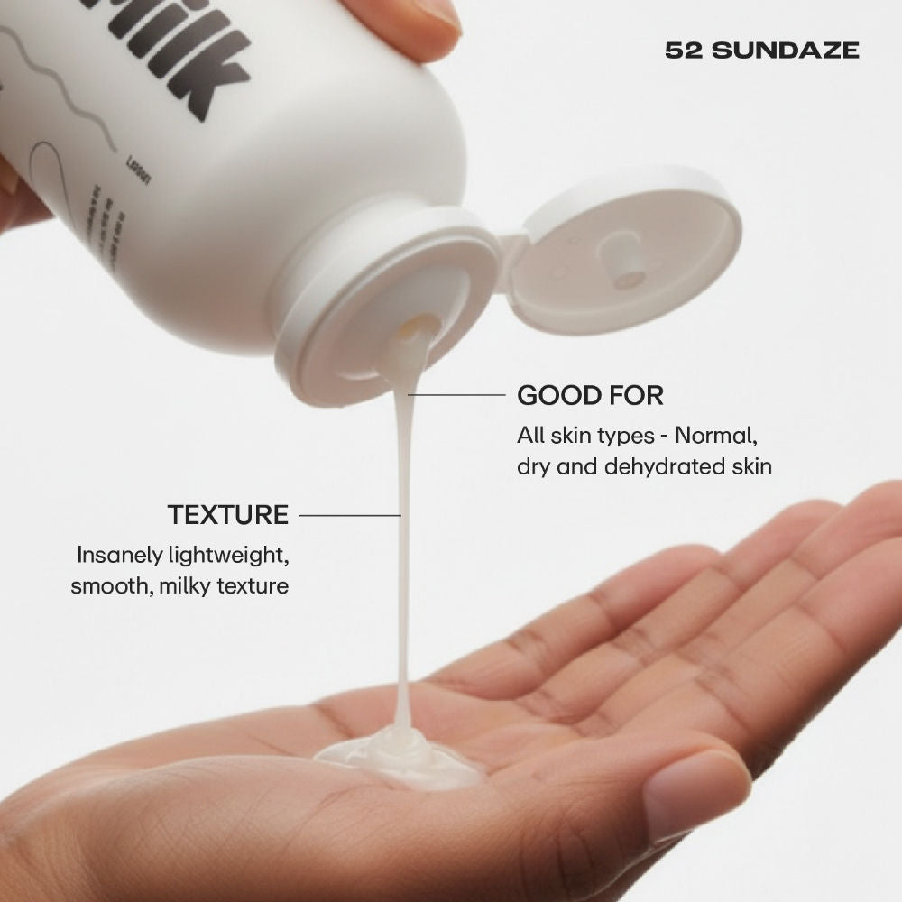 Body Glazing Milk SPF 50+ PA++++ Sunscreen Body Lotion, Moisturizes & Prevents Tan