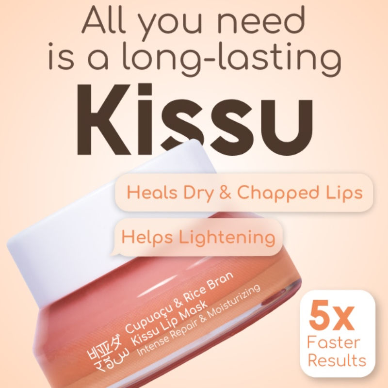 Kissu Lip Mask With Cupuacu Butter, Jojoba Oil, Rice Bran And Olive Oil