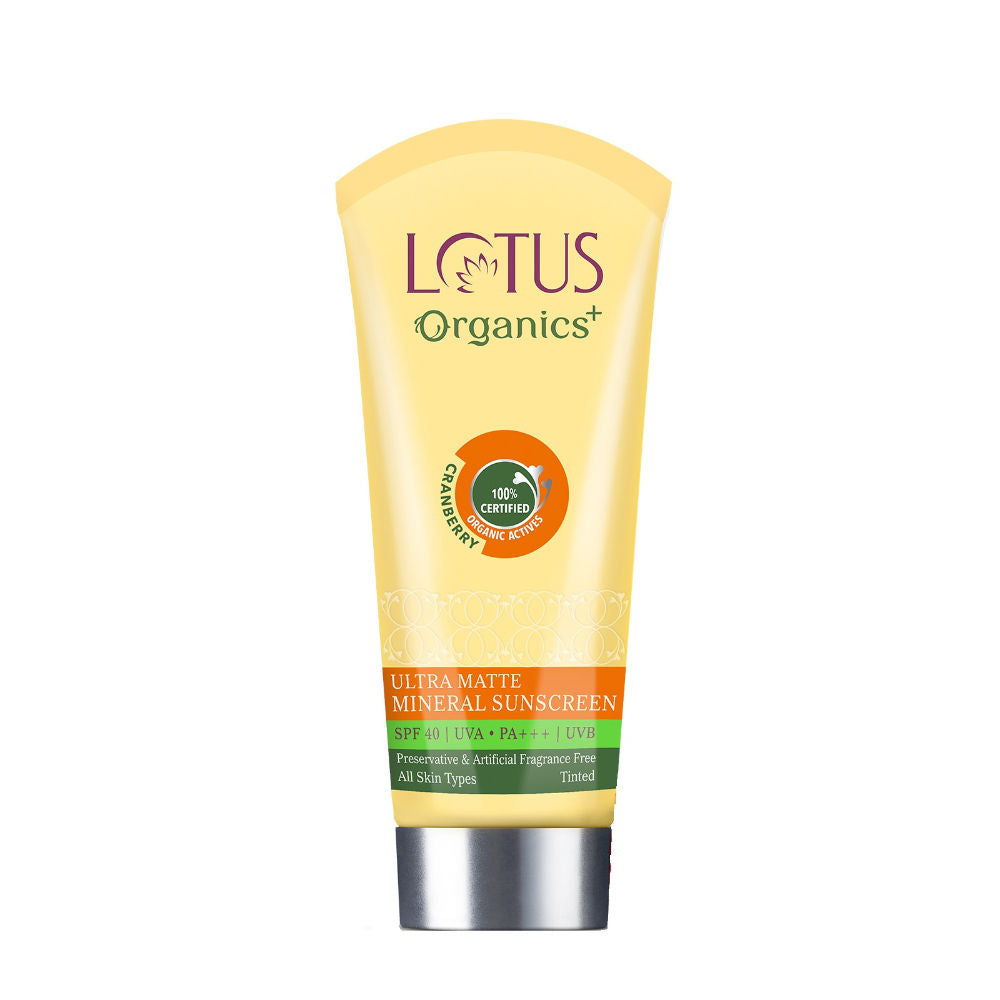Lotus Organics+ Ultra Matte Mineral Sunscreen SPF 40 PA+++ - 100% Chemical Free