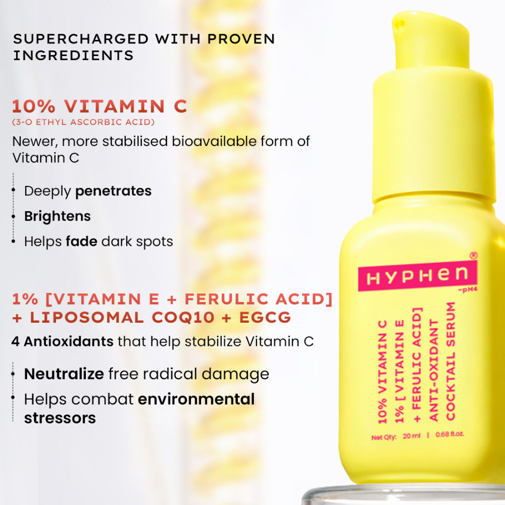 10% Vitamin C Serum with 1% Vitamin E & Ferulic Acid, Brightens & Fade Dark Spots