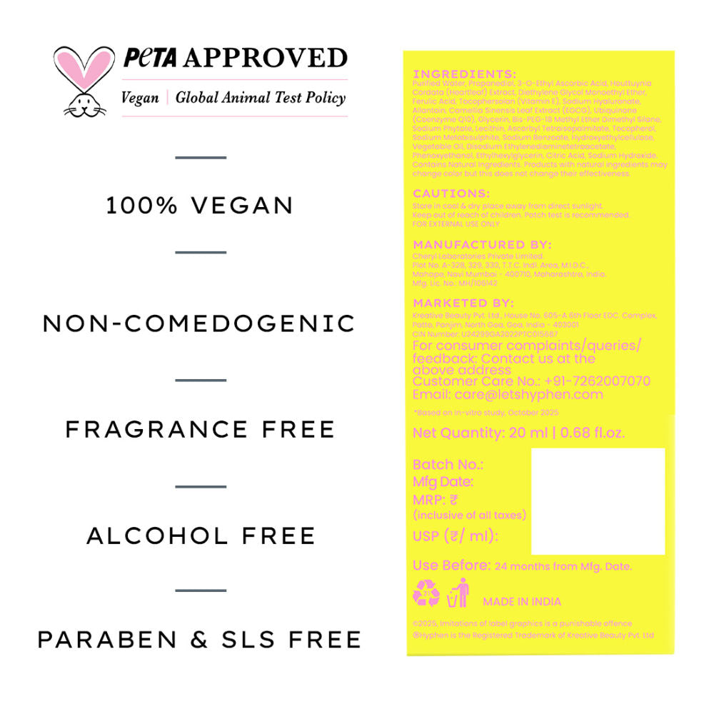 10% Vitamin C Serum with 1% Vitamin E & Ferulic Acid, Brightens & Fade Dark Spots