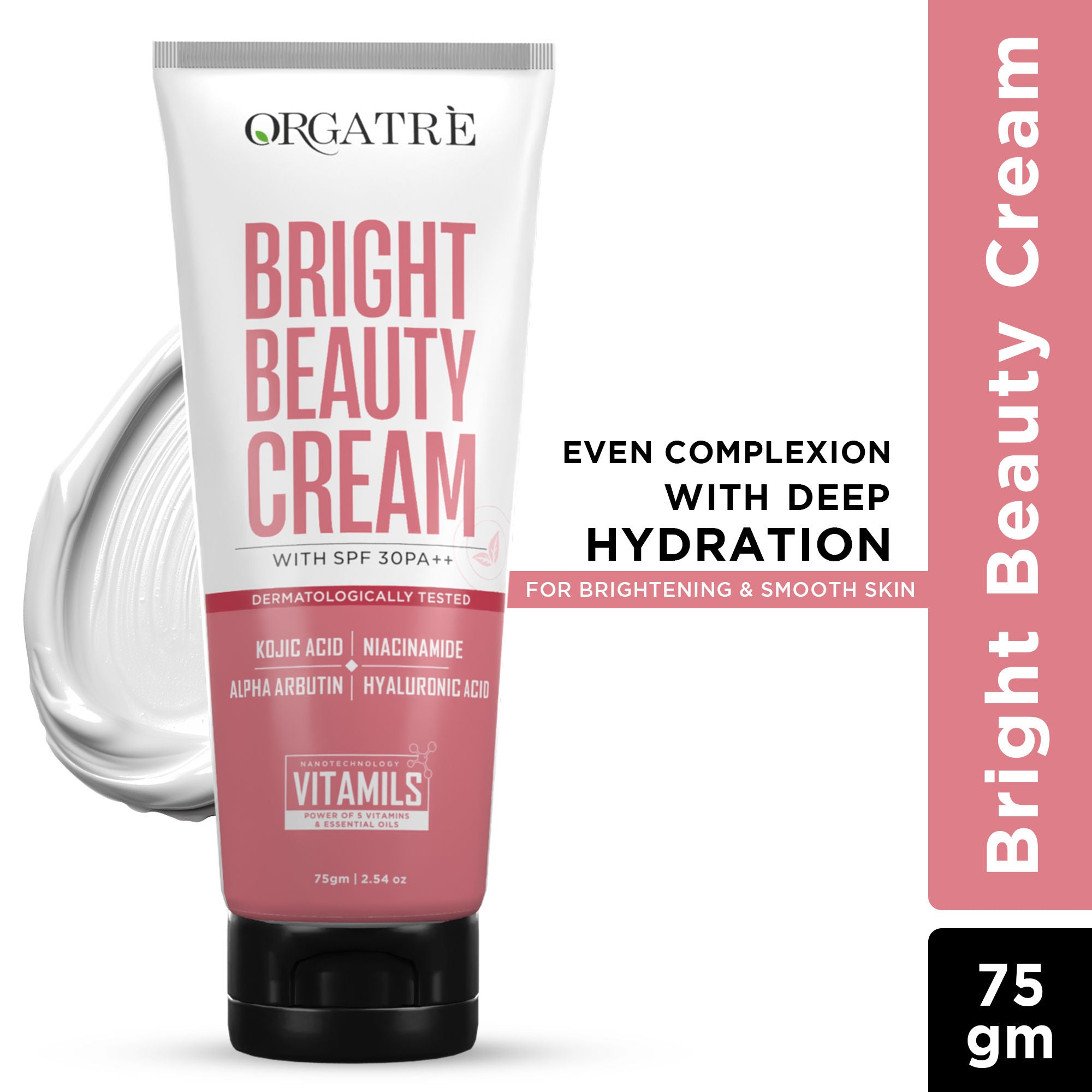 Bright Beauty Cream with Kojic Acid, Niacinamide & Hyaluronic Acid- Glowing Skin