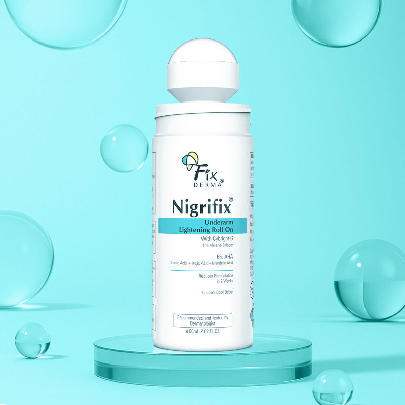 Nigrifix 6% AHA Underarm Lightening Roll On | Lactic Acid & Kojic Acid, Reduces Pigmentation & Odour for Women & Men