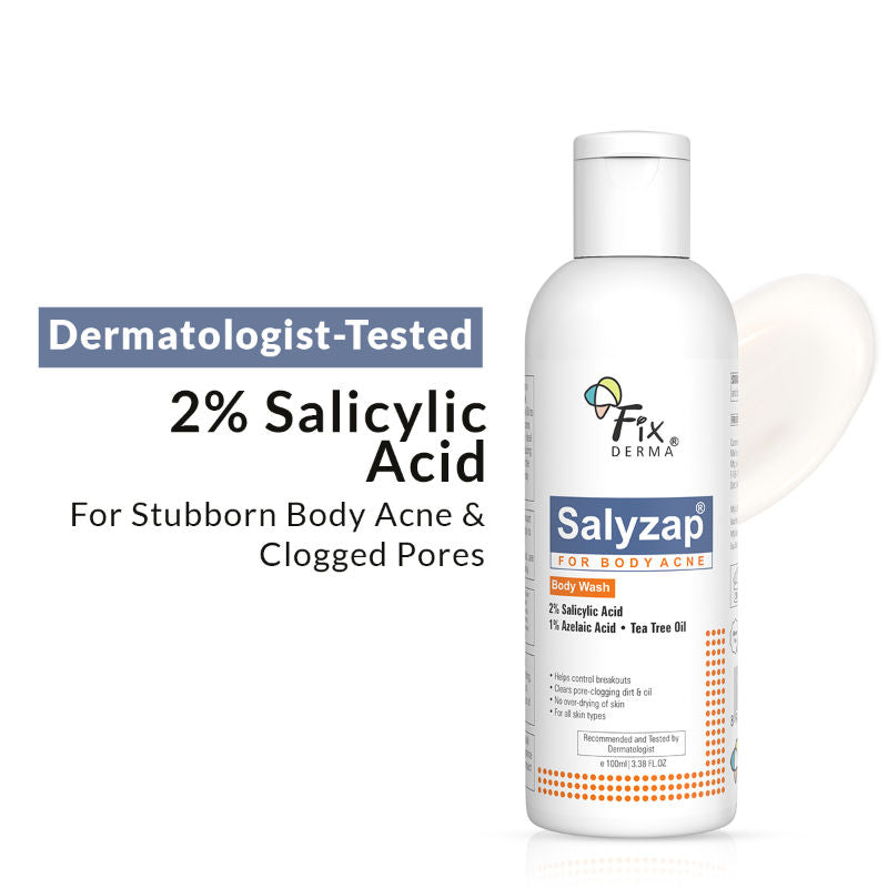 Salyzap 2% Salicylic Acid Body Wash Acne Control Back Acne Body Wash for Women & Men - 100ml