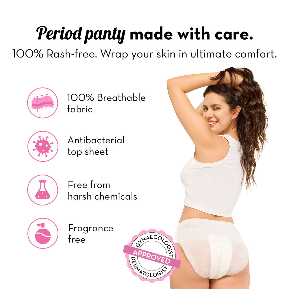 100% Leakproof High Waist Disposable Period Panty M/L 12 Hour Protection