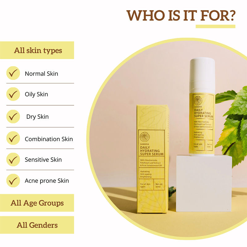 Daily Hydrating Super Serum with Niacinamide & Patchouli - Anti-ageing & Hydrating